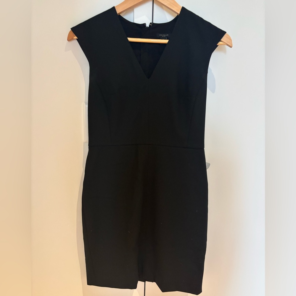 Ann Taylor Black V-Neck Dress